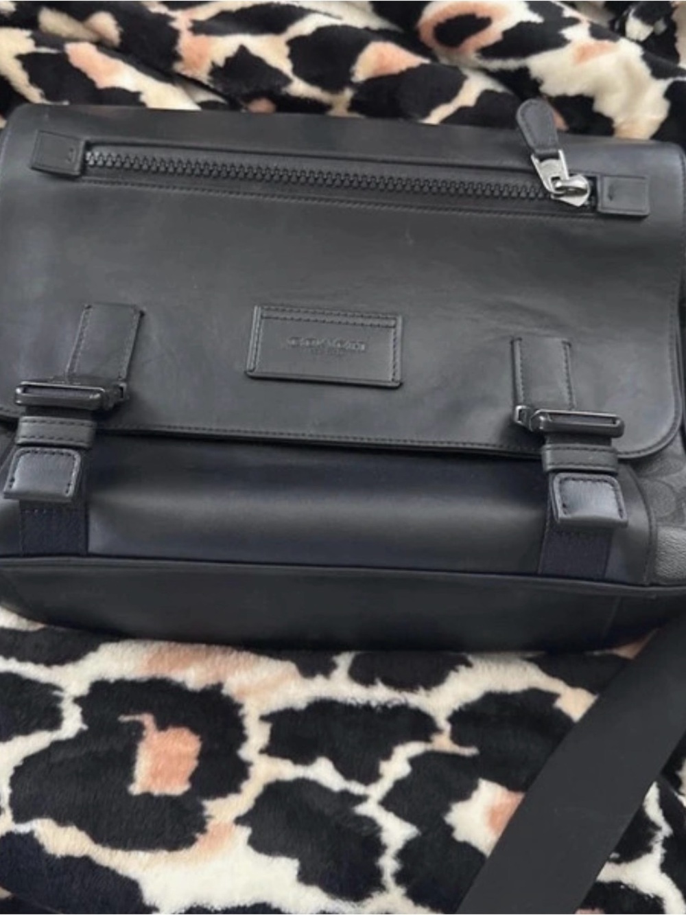 Coach Black Leather Messenger Bag - Classic Professional Style